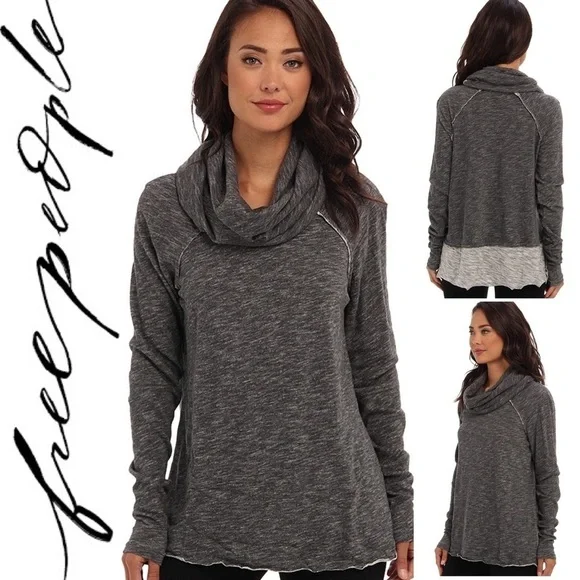 Free People Cocoon Cowl Pullover charcoal gray - Picture 1 of 2